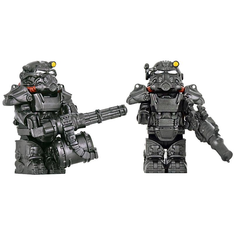 1 STÜCK Militärsoldaten Mini Anime Action Fallouts Figuren Waffen Roboter Mecha Bausteine Ziegel DIY Spielzeug für KINDER Geschenk