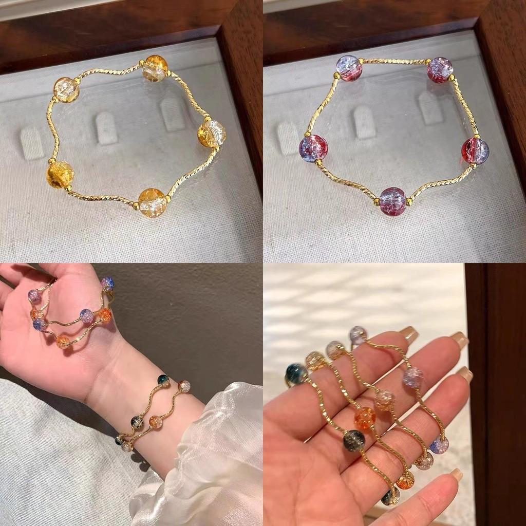 Exquisite Ethnic Style Geometric Glass Bracelet For Women With Vibrant Colors And Vintage Feel