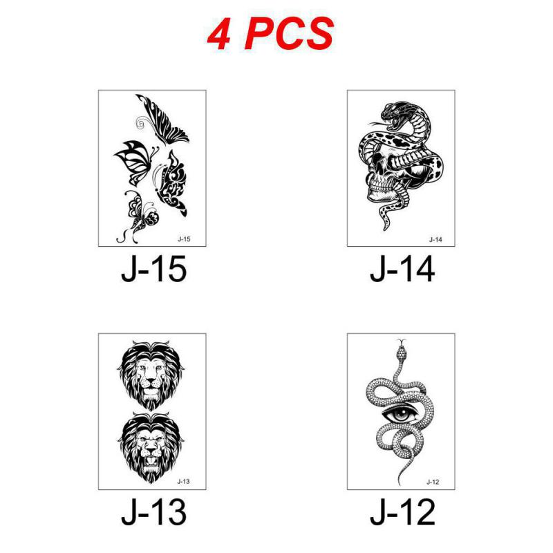 

2/3/4 шт. наклейки для татуировки на всю руку с цветочным узором, богатые стили, легко чистятся, яркие цвета, мультяшная рука с изображением тигра