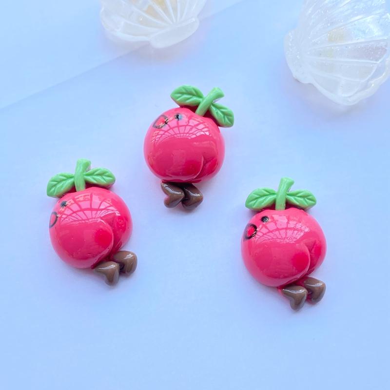 14Pcs New Cute Cartoon Fruit Series Flat Back Resin Art Supply Decoration Charm Craft Hair Bow Accessories J59