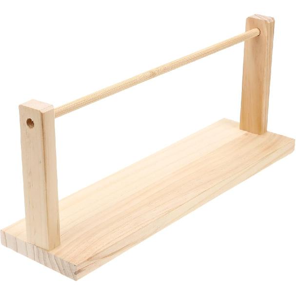 Jojofuny Wooden Tabletop Paper Roll Dispenser Vintage Rotatable Bobbin Stand Paper Roll Dispenser Holder Sewing Ribbon Yarn Organizer for Holiday