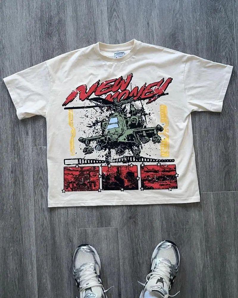 

Hip Hop Street Y2K High Street Trendy Anime Printed Harajuku Mens Tshirt Summer New Style Unisex Casual Tshirt as the picture14555