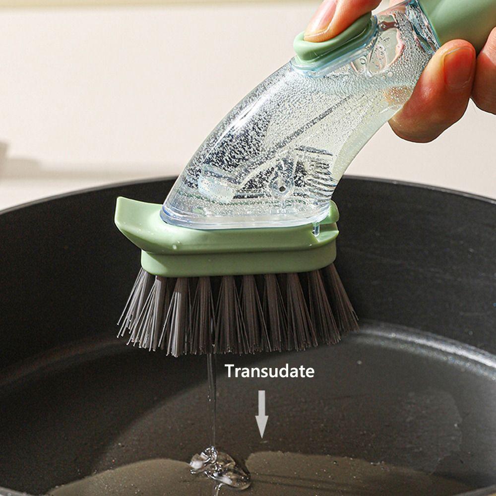 Household Kitchen Multifunctional Press Cleaner One Brush Does Not Hurt The Pot and Dirty Hands Kitchen Brush Pot Artifact