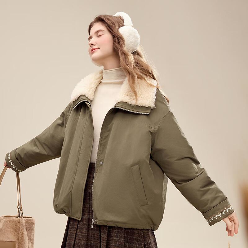 BETU Women's Faux Fur Collar Padded Winter Jacket