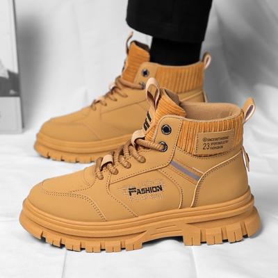 Martin Boots Men's Shoes Spring and Autumn Men's Sports and Leisure British Style Retro Tooling Work Thick-soled High-top Shoes