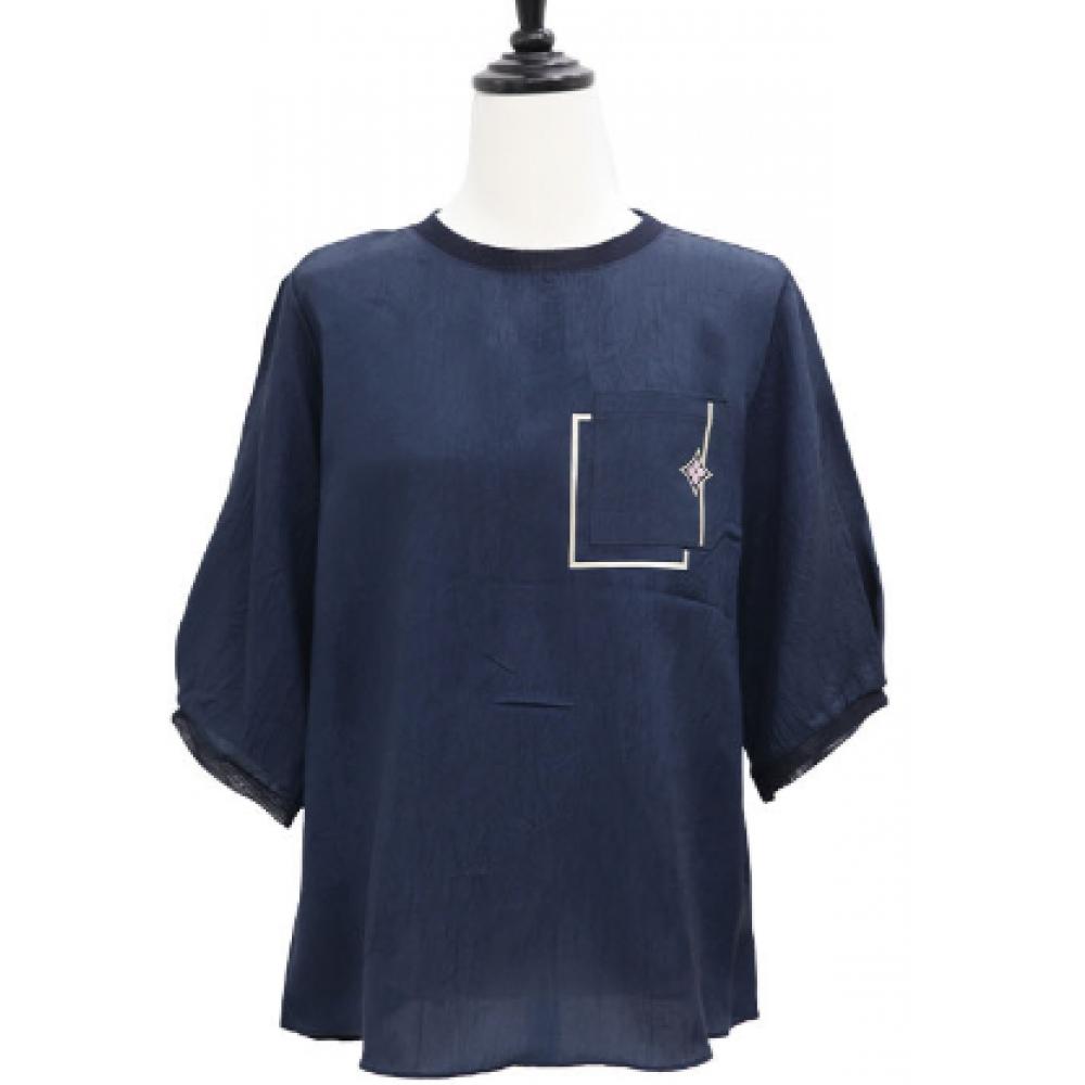 Shiz Madam Louis Gold Pocket Tencel Blouse T57358