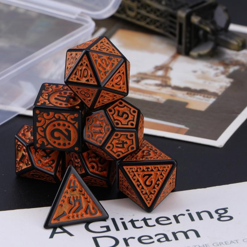 7Pcs/set Polyhedral Acrylic Dices Multiple Face Various Shape Digital Game Dices for Club Party Family Board Game Props