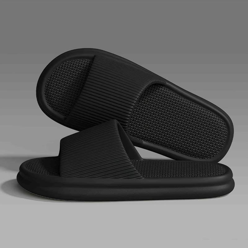 Bestellen Sie eine Nummer größer Sommer-Hausschuhe Flip-Flops Mann Indoor Home Frau Schuhe EVA weiche Sohle Hausschuhe Dusche Home Slides Paar rutschfeste Casual Sandalen