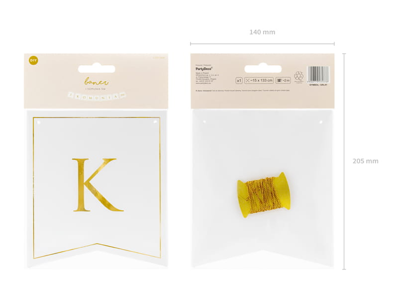 Banner Garland First Holy Communion White and Gold