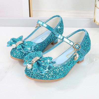 2025 Spring Girls Rhinestone Bow Crystal High Heels