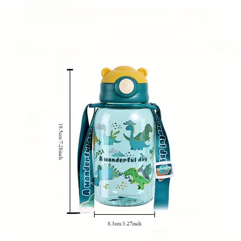 Cute Cartoon Plastic Water Cup With Straw Cup Summer Portable Sports Water Bottle For Outdoor Camping Travel Universal Drinkware