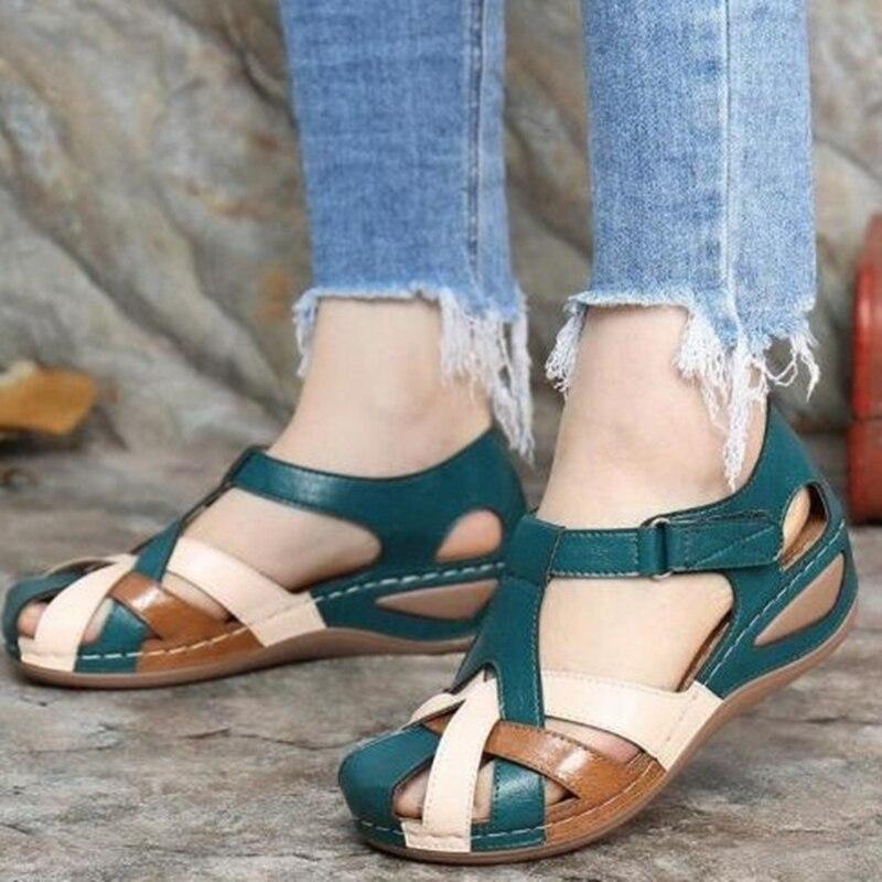 

Ladies Sandals Summer Open Toe Ladies s Shoes Flat Sandals For Ladies Non-Slip Comfortable Lightweight Walking Sandals 35 зелёный