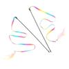 Simulation Feather Interactive Cat Toy Satin Ribbon Bell Cat Stick Toys Kitten Playing Teaser Wand Toy Cat Supplies Accessories