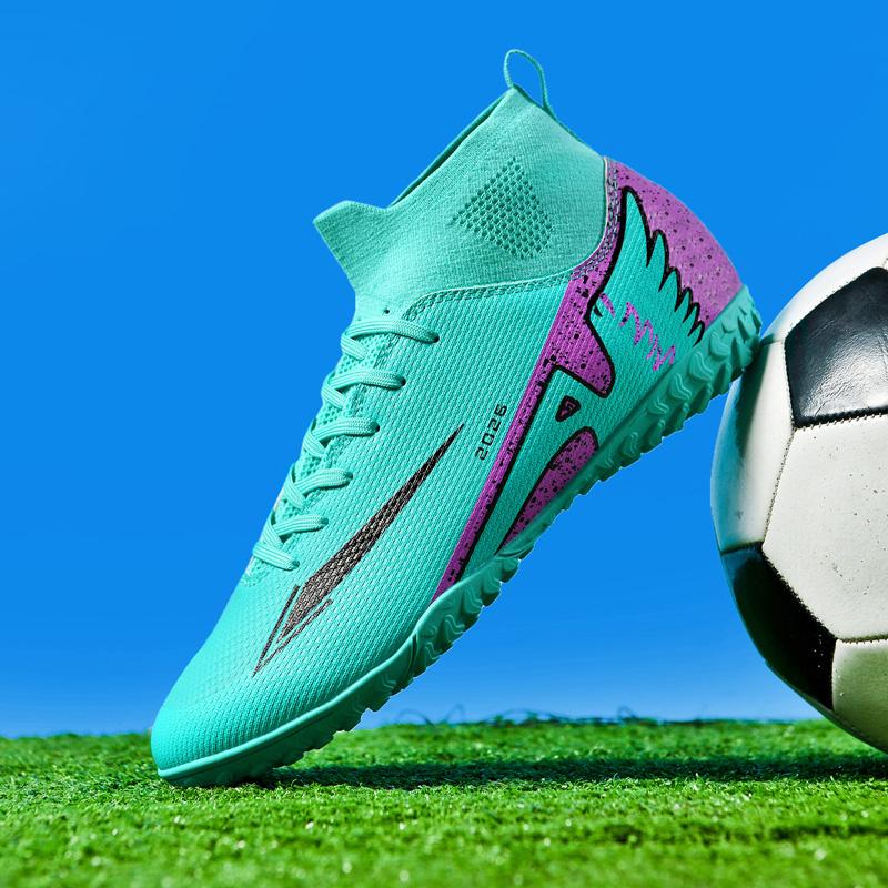 35-46 Młodzież Dorosły Duży Antypoślizgowe Odporne na Ścieranie Modne Krótkie Paznokcie Wysokie Trampki Piłkarskie
