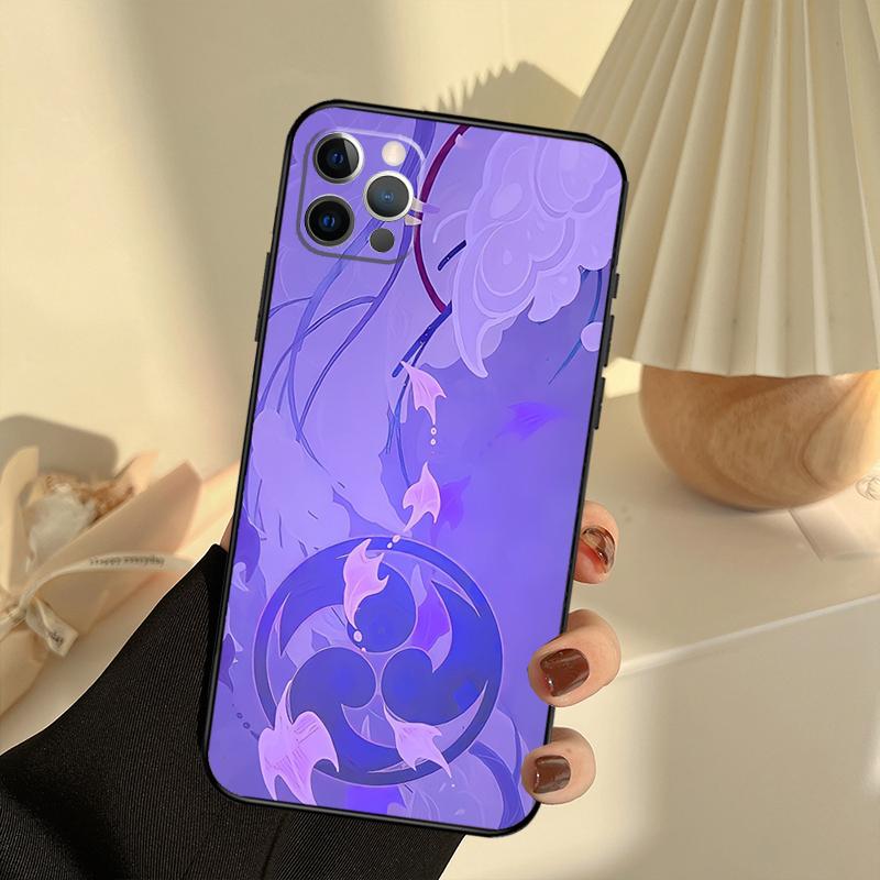 

Genshin Impact Raiden Shogun Phone Case For iPhone 16 14 13 12 11 15 17 Pro Max 13 mini 15 16 Plus 16e 17 Air Cover Funda iPhone 16 Plus