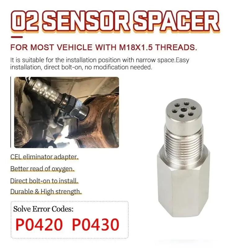 P0420 P0430 Universal O2 Sensor Spacer Adapter M18X1.5 Check Engine Light CEL Mini Catalyst For Fault Code