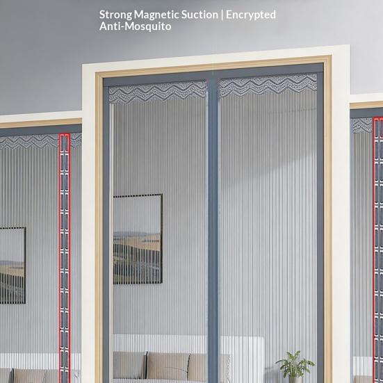 Magnetic Screen Door Mosquito Barrier Screen Door Hands-Free Magnetic Closure Pet And Kid Friendly