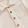 Casual Toddler Baby Boys 2 Piece Outfits Summer Short Sleeve Turn Down Collar Solid Color Tops and Shorts Set