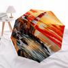 1pc Lighthouse Sunset Automatic Folding Umbrella, Heavy Duty 8 Rib Iron Frame,  Suitable for Travel, Daily Use, Birthday, Decor Gift M0105113