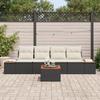 VidaXL Ensemble de canapé de jardin 5 pièces avec coussins noir poly rotin acacia 3348018