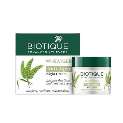 Wheat Germ Anti- Ageing Night Cream | Reduces Fine Lines | Lightens Dark Spots | 100% Botanical Extracts | Suitable for All Skin Types | 50g