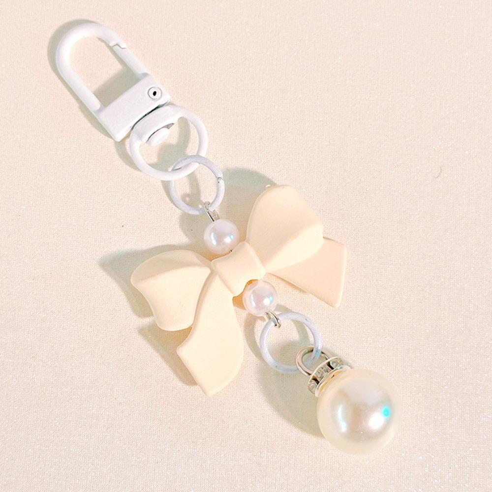 Key Chain Bow Knot Keyring Pendant Imitation Bow Keychain Candy Color Bow Knot Pendant Girls Gifts