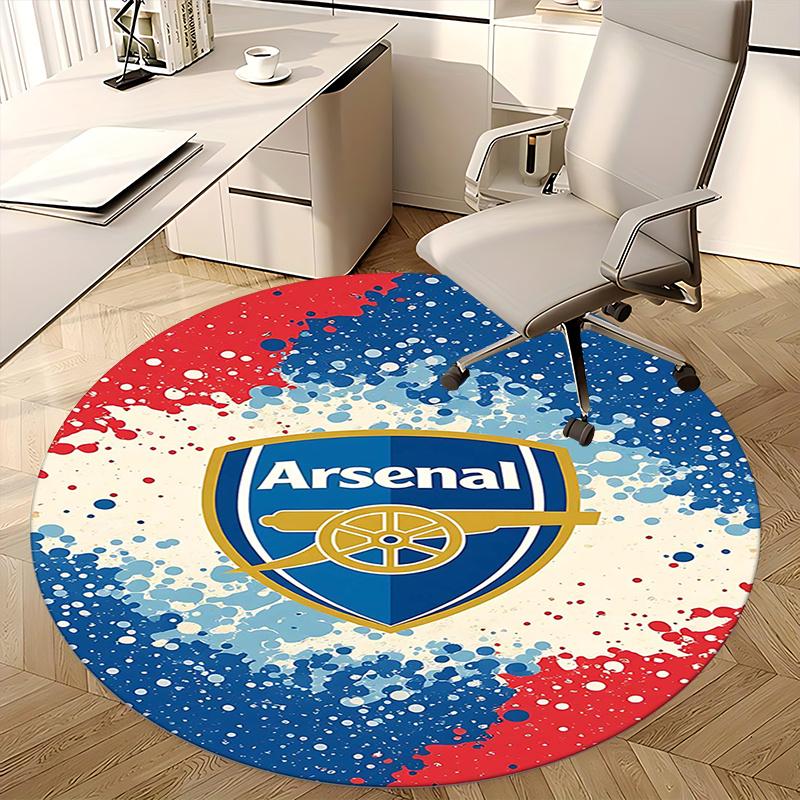 Arsenal,Crest Chair mat Round Rug Office carpet, Machine Washable, Non slip, Suitable for Living Rooms, Bedrooms