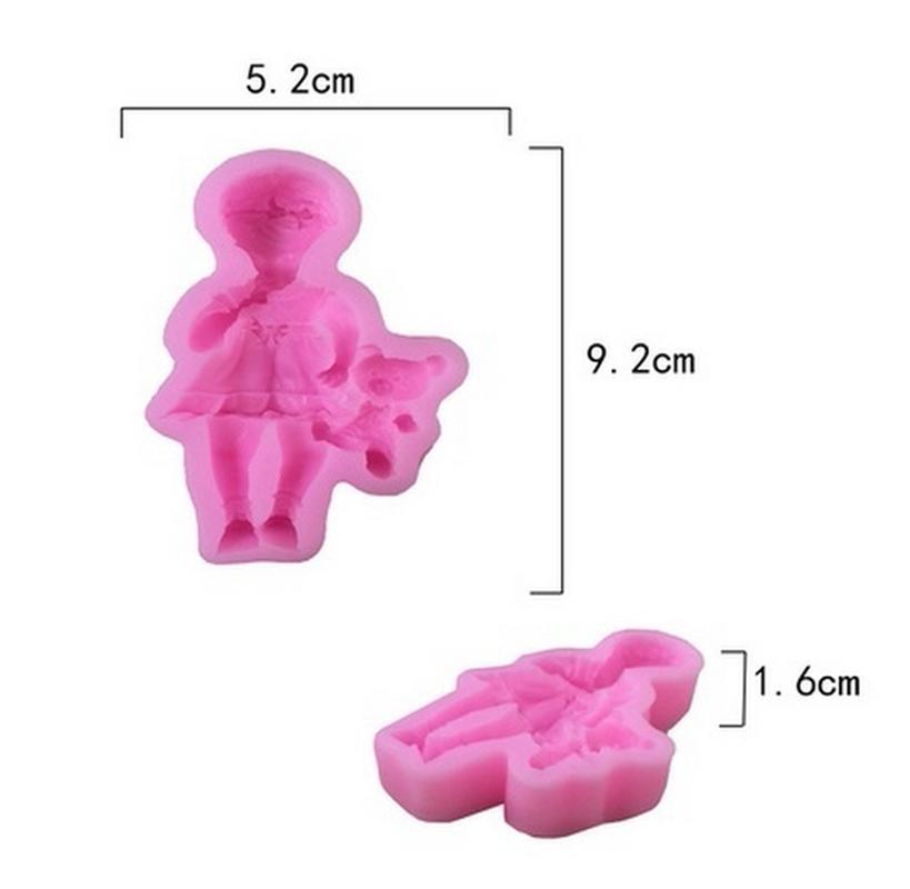 3D Παιδί Κορίτσι Μωρό Σιλικόνης Φόρμα Κέικ Πάρτι Μωρού Εργαλεία Διακόσμησης Κέικ Αξεσουάρ Διακόσμησης Κέικ