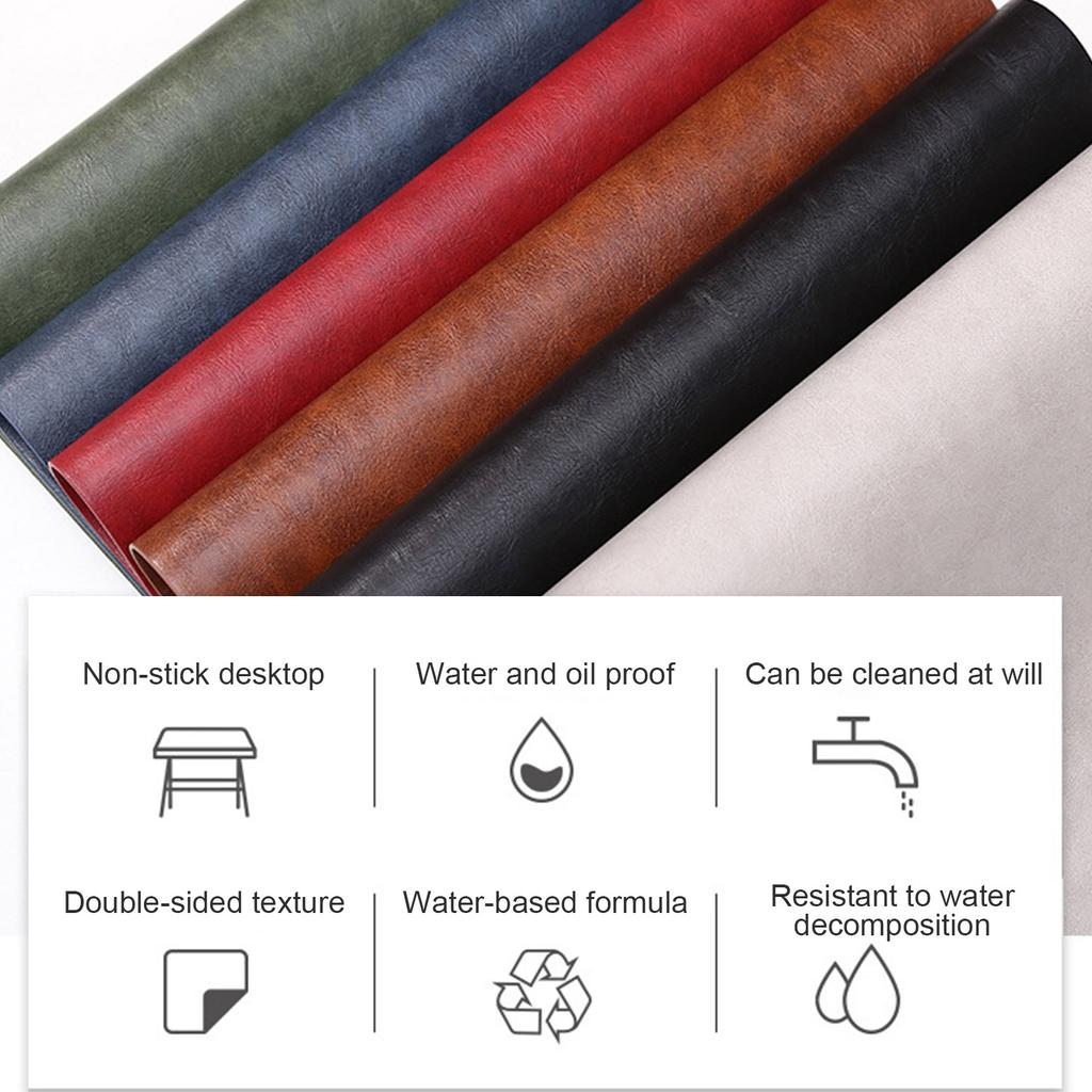 Placemat Nordic Faux Leather Table Waterproof Desk Mat Solid Color Non-slip Pad for Home Hotel