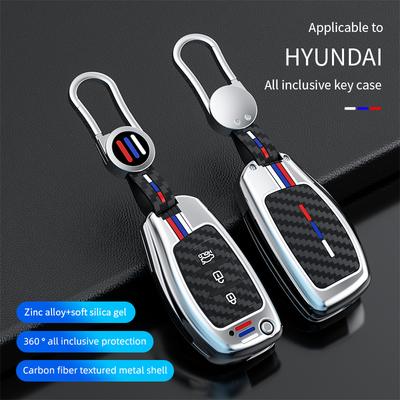 Custodia Copertura in Lega di Zinco per Chiave Auto Telecomando Guscio Fob Per Hyundai Sonata 2015 Santa Fe 2013 GLS Portachiavi Auto Accessori Interni