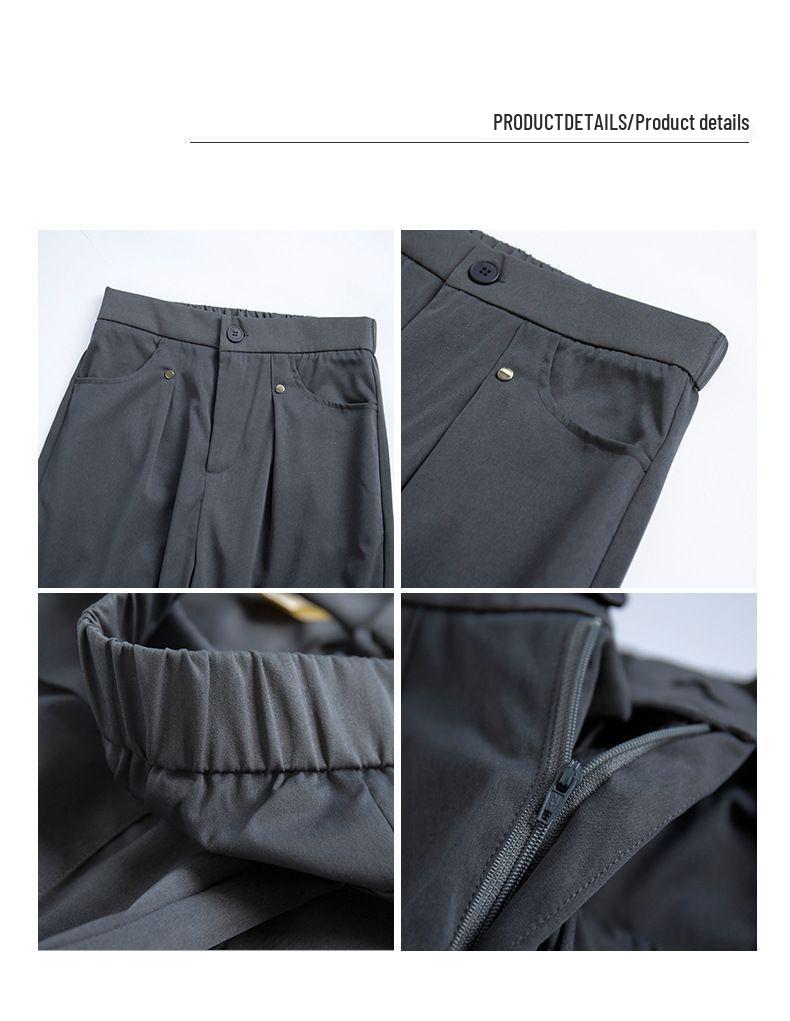 Women's 2025 Quick-Dry Rivet Work Pants: Spring/Summer, Narrow Straight-Leg, Casual, Wide-Leg