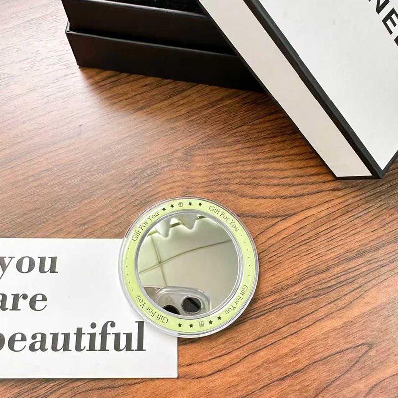 Round Mirror Magnetic Suction Mobile Phone Airbag Bracket Base Portable Makeup Mirror Simple Mirror Sticker Refrigerator Sticker Makeup Mirror
