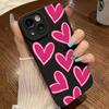 Luxury Red Love Heart Soft Silicone Phone Case For iPhone 15 14 13 12 11 Pro Max Mini XR X XS Max 7 8 Plus Matte Back Cover
