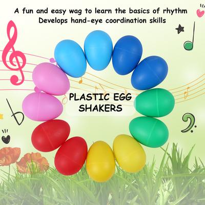 12 Pezzi Shaker per Uova Strumenti Musicali Uovo a Percussione per Bambini Giocattoli Shaker per Uova di Pasqua in Plastica