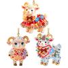 Shining Goat Pendant 2D Flat Animal Hanging Decoration New Christmas Tree Ornament  Bag Charms