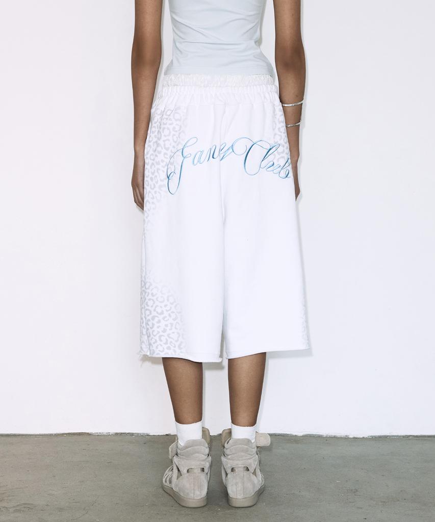 FANCY CLUB Leopard Sagging Bermuda Shorts (White) F26Qd403