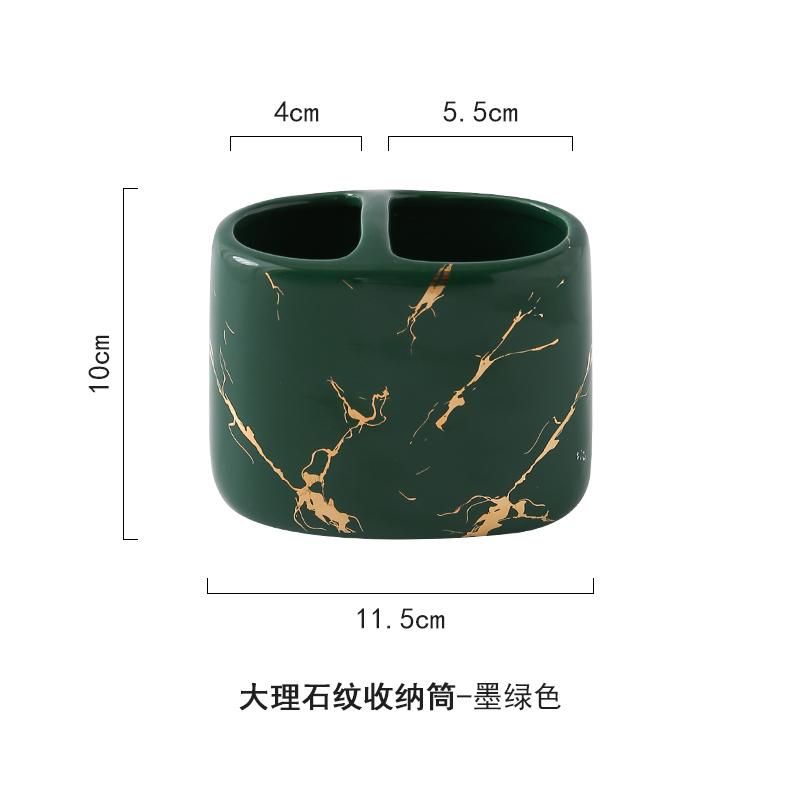Toothpaste Toothbrush Holder Marbling Ceramics Bathroom Toothbrush Cup Multifunction Toothbrush Barrel Bathroom Supplies Rack