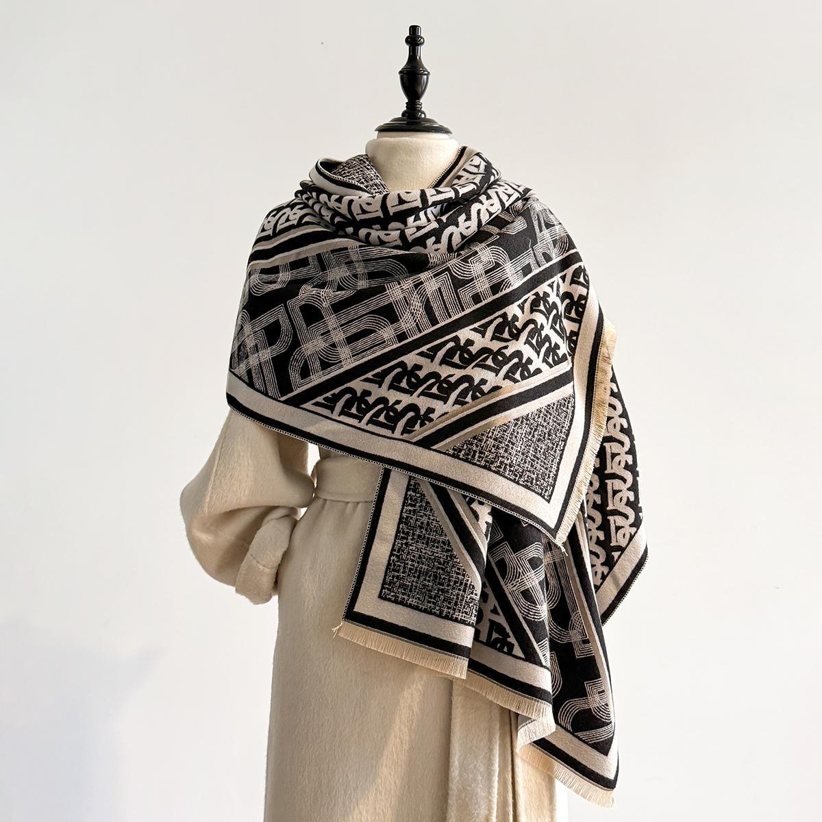 Yiran Shoe Industry Women's Luxury Ethnic Cashmere Jacquard Pashmina Shawl Lady Wrap Warm Winter Scarves Design Print Foulard Poncho Stoles Scarf