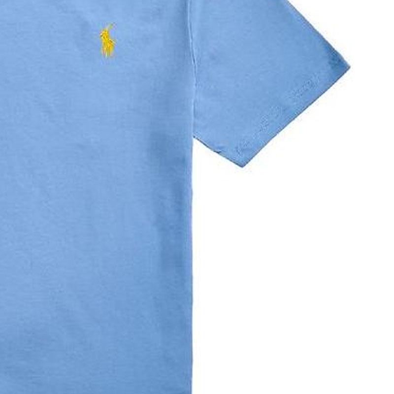 Polo Ralph Lauren Kids SS22 Effen Logo Geborduurd Ronde Hals Korte Mouw T-Shirt Kinderkleding Blauw 323832904-112