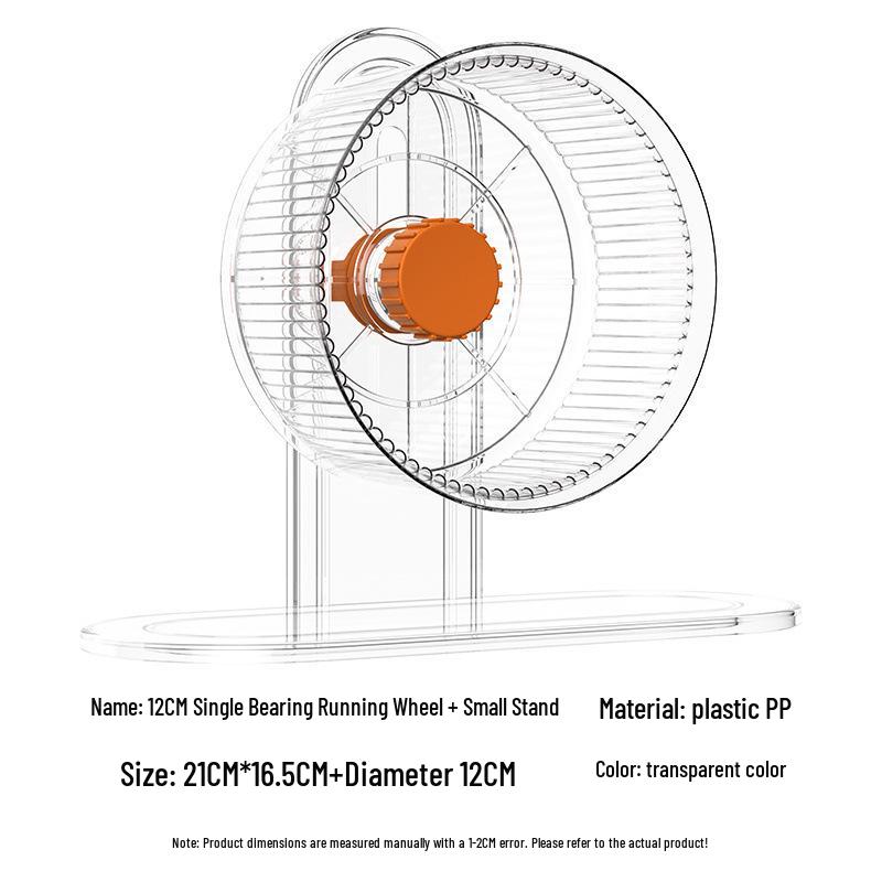 Extra Large Silent Hamster Running Wheel with Stand & Double Bearings - Includes Exercise Flywheel, One-Piece Design, Free Shipping