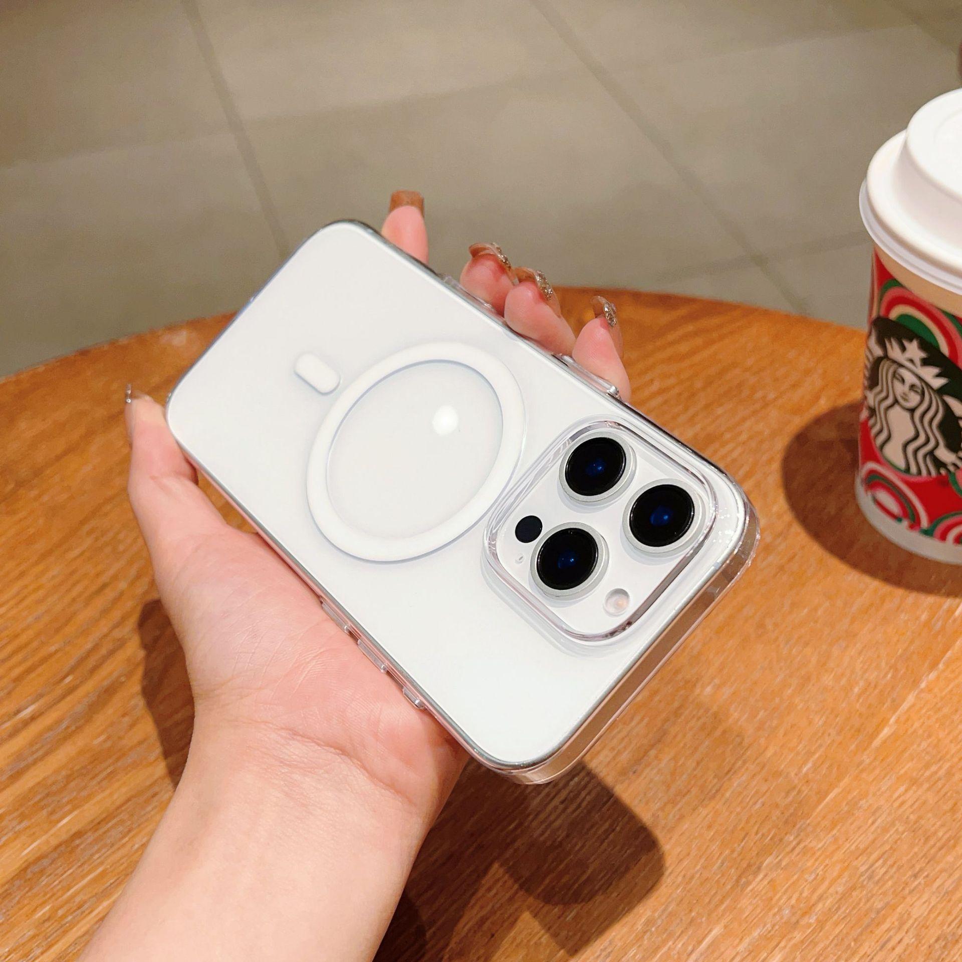 

Подходит для чехлов для телефонов IPhone16Pro, Apple 16 с сенсорными клавишами ИИ, сильное магнитное притяжение N52, жесткий чехол из поликарбоната Bayer iPhone16Promax