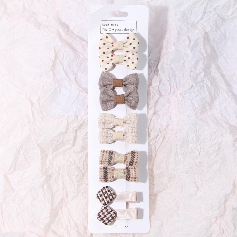 

10 шт. заколка-бантик для девочек, цветочные заколки для волос в клетку и горошек, детские заколки для волос, милые мини-заколки для детей, аксессуары для волос для малышей Style 3