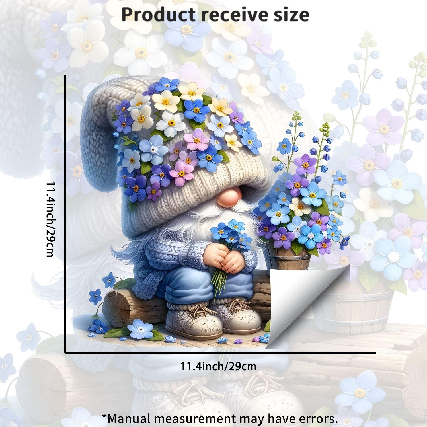 

Creative Forget-me-not Gnome Static Cling Wall Sticker for Kids Room Bedroom Home Decor 29x29cm різнокольоровий