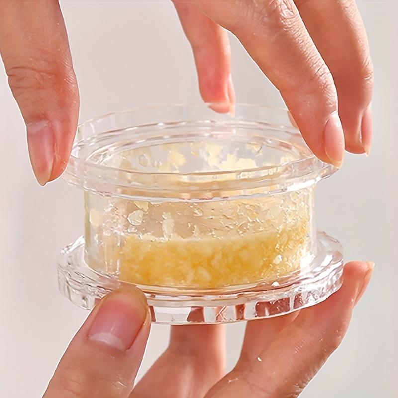 Manual Garlic Press and Chopper, Plastic, Handheld, Non-Electric, Efficient Garlic Masher for Kitchen