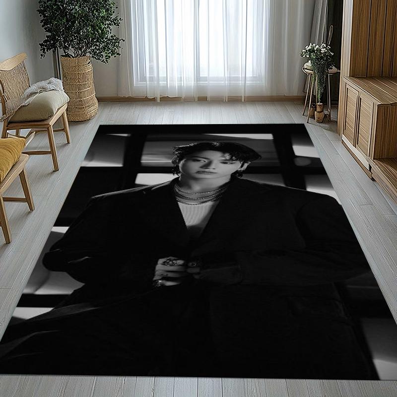 Jeon Jung Kook Kpop B-BTS Living Room Non-Slip Area Rug Soft Carpet for Bedroom Kids Playroom Sofa,Home Decor Doormat Gift