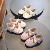 All-match Breathable Cut-outs School Girls Shoes Spring Summer Leaf White Pink Purple Children Party Wedding Sandals I04143