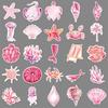 50 Pink Marine Graffiti Stickers Personalized Marine Life Decoration Mobile Phone Water Cup Guka Creative Stickers