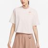 New Nike Drop Shoulder Sleeve T Shirt Women's Light Rosewood Umber FB7227-104