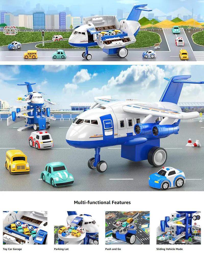Airplane Model Car Aircraft Rail tracks car Miniature Planes Children's Toys indoor Games Vehicle Toy Christmas for Boys Girls