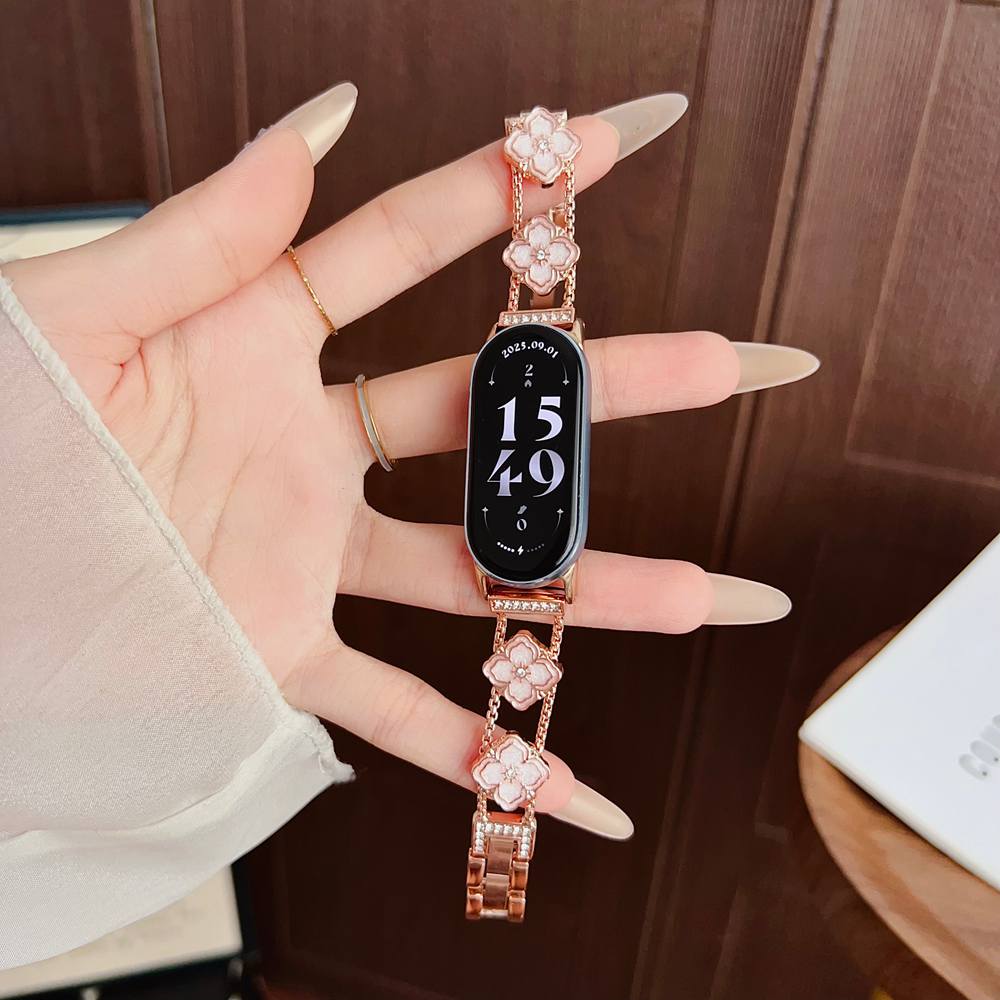 New Four Leaf Flower Metal For Xiaomi Band 9/8/NFC Xiaomi 10 8 9 Strap